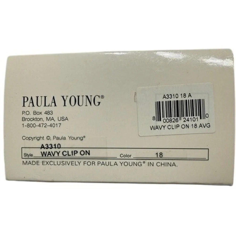 Paula Young Wavy Clip On Hair Piece Women Brown Synthetic A3310 Color 18‎ NEW